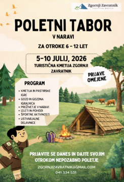 Poletni tabor Zgornji Zavratnik 2026