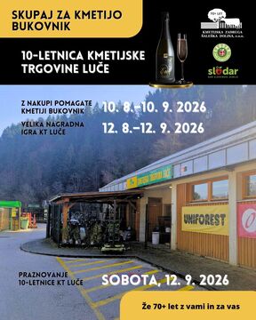 Plakat 10 let KT Luče - Skupaj za kmetijo Bukovnik